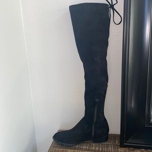 Over the knee black boots